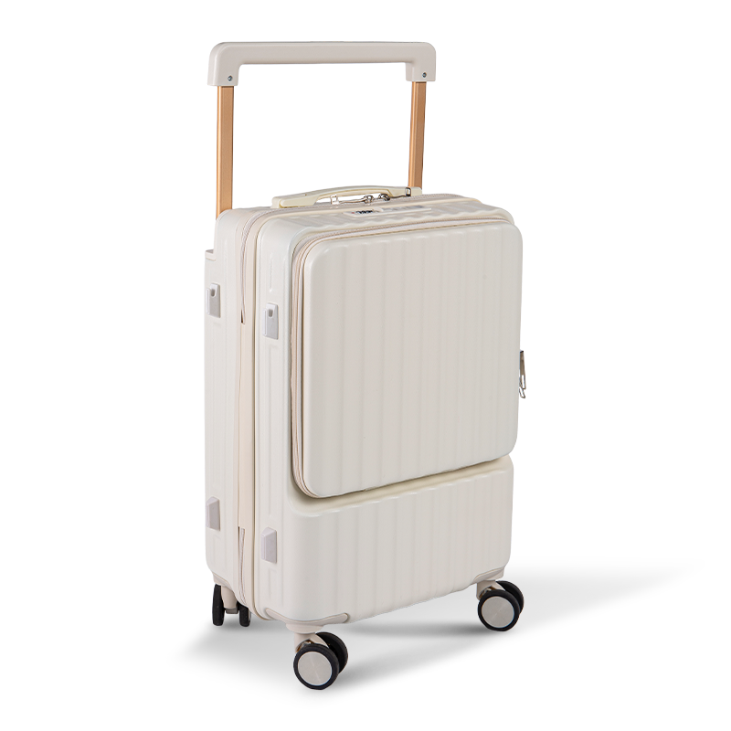 Bagagli a carrello SGG con cinque ruote, grande capacità, apertura anteriore, robusta, silenziosa, bagaglio da viaggio alla moda