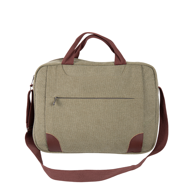 Borsa per laptop Messenger - Borsa a tracolla a tracolla in tela con più scomparti - Verde